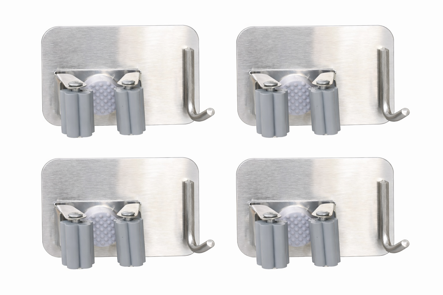 Stainless-steel mop holder pack of 4 Easy to fix on wall
